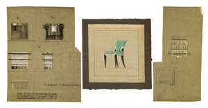 
	
		Attributed to Henri-Georges DUPETIT (1903-1989),  designs for wrought iron doors, 
		