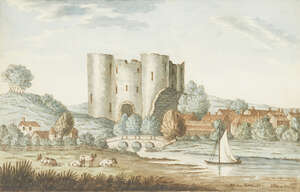 James Lambert, 
British 17251779/88- 
Tonbridge Castle; pen and ink and watercolour on paper,...