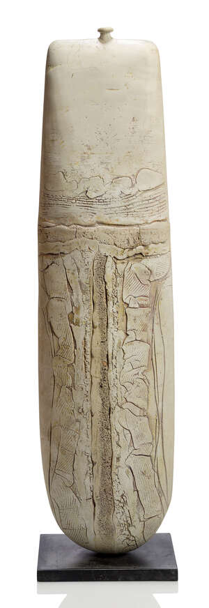 
	
		Peter Hayes (1946-), a tall sculptural vase 
		c.2010, apparently unsigned 
		An...