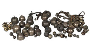 
	
		A quantity of copper alloy horse and crotal bells, late 18th/19th century, some with...