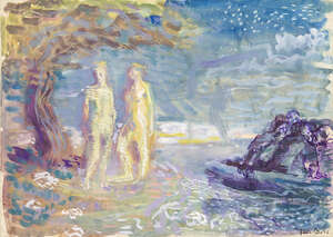
	
		Peter Foldes,  
		British/Hungarian 1924-1977 - 
		 
		Dreamscape, 1946; 
		 
		gouache...