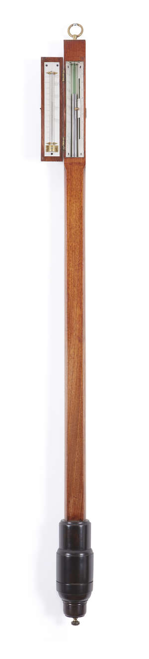 
	
		A George III mahogany cased ships barometer, by W & J Gilbert, London, early 19th...