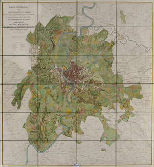 
	
		An Italian engraved folding map of Rome 'Carta Topografica del Suburbano di Romai, 1839, 