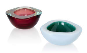 
	
		Vetreria Gino Cenedese, 
		 
		Sommerso glass bowl together with another Murano...
