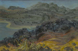 
	
		William Drummond Bone RWA ARSA, 
		Scottish 1907-1979- 
		 
		Landscape near Dornie, 1965;...