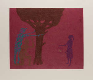 
	
		Stephen Chambers RA, 
		British b.1960- 
		 
		Siege at Glenrowan, 2012; 
		etching with...