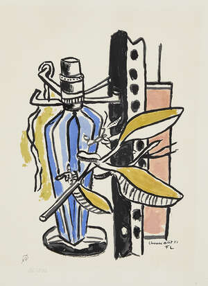 
	
		Fernand Leger, 
		French 1881-1955-
		 
		Untitled (Still Life), 1951;
		 
		lithograph...