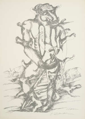 
	
		Ossip Zadkine, 
		Russian/French 1890-1967- 
		 
		Euripides. The works of Heracles,...