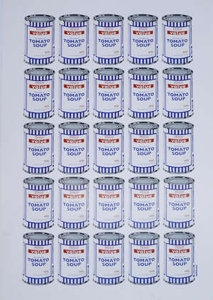 
	
		Banksy, 
		British b.1974- 
		 
		Tesco Tomato Soup, 2006; 
		
		offset lithograph...