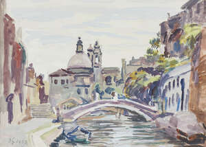 
	
		Duncan Grant, 
		British 1885-1978 - 
		 
		Bridge over Canal, Venice, 1955; 
		 
		