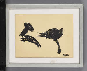  Alicia Perez Penalba, 1913-1982-
Untitled composition; 
Chinese ink on coloured card, signed...