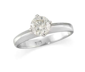 
	
		A diamond single stone ring, the brilliant-cut diamond, weighing approximately 0.80...