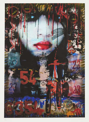 
	
		TRXTR,
		British b.1954-
		 
		War Bride Grande, 2014;
		 
		giclee print in colours on...