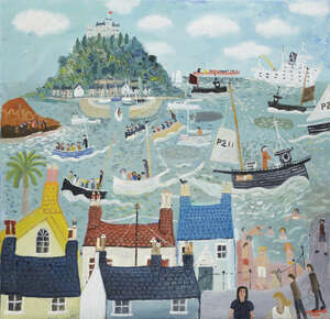 
	
		Alan Furneaux, 
		British b.1953- 
		 
		PZ11, St Michael's Mount; 
		 
		oil on...