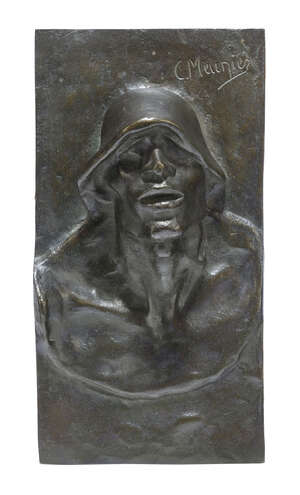
	
		Constantin Emile Meunier (1831-1905), a patinated bronze relief
		'Head of a minor or...