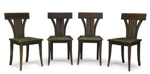 
	
		George Edmund Street (British 1824-1881), a set of four 'Klismos' oak side chairs, made...