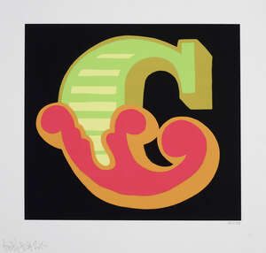 
	
		Ben Eine, 
		British b.1970- 
		 
		C- Pink from the Alphabet Series,2015; 
		 
		