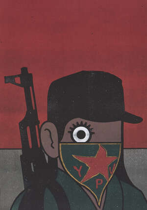 
	
		Paul Insect,
		British b.1971-
		 
		YPJ, 2019
		 
		offset lithographic poster in...