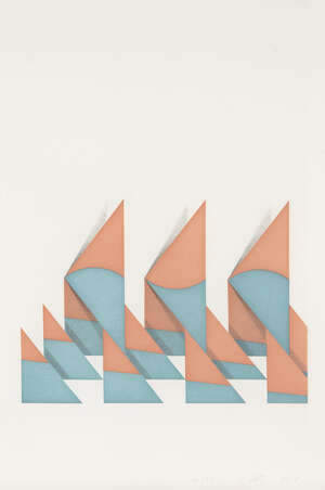 
	
		Tomma Abts,
		German b.1967-
		 
		Untitled (Triangles), 2018;
		 
		etching and polymer...