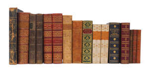 
	
		A collection of decorative poetry bindings, 19th century and later, to include: R....