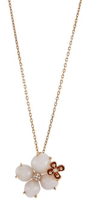 
	
		 A diamond and hard stone pendant necklace, by Chaumet, the pink cabochon hardstone...