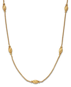 
	
		A gold necklace, by Chiampesan, designed as a series of textured beads joined by rope...