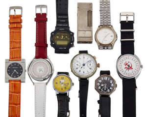 A group of watches, including: a Soviet stainless steel propaganda, manual wind wristwatch, the...
