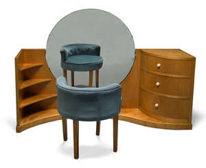 
	
		Betty Joel (1894-1985), an Art Deco sycamore and ivory Dressing table and stool  
		