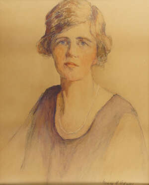 
	
		Nancy H. Adams,
		British early 20th century-
		 
		Portrait of a lady;
		 
		
