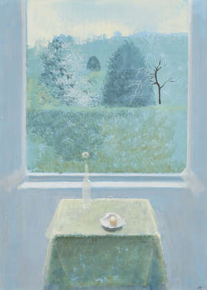 
	
		David Tindle RA, 
		British b.1932-
		 
		Pre-study for The Table, Early Morning,...