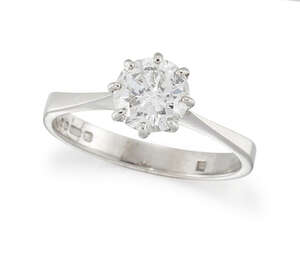 
	
		An 18ct gold, diamond single stone ring, the claw-set brilliant-cut diamond weighing,...