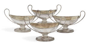 
	
		A set of four George III silver salts, London, c.1786, William Abdy I, each of the...