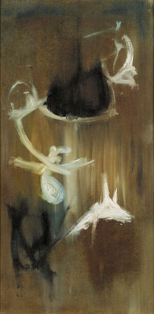 
	
		Aubrey Williams, 
		Guyanese/British 1926-1990- 
		
		Poem, 1959; 
		 
		oil on canvas,...