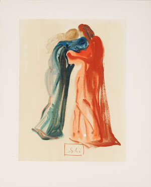 
	
		Salvador Dalí, 
		 
		Spanish 1904-1989- 
		 
		Meeting of Dante and Beatrice...