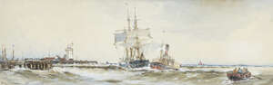 
	
		Frank Henry Mason RBA RI RSMA, 
		British 1875-1965-
		Lowestoft;
		watercolour on...