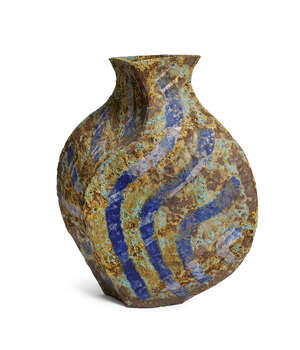 
	
		Julian King-Salter (1954-), a large hand-built vase, c. 1990's, impressed seal to base,...