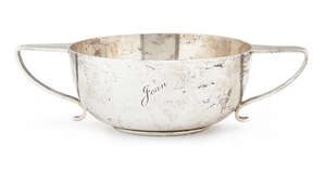 
	
		Of motoring interest: An Edward VII Arts & Crafts silver quaich, Sheffield c.1926,...