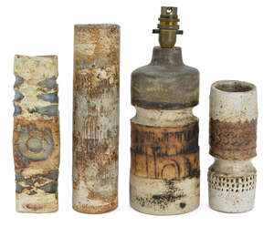 
	
		Alan Wallwork (1931-), a tall cylinder vase 
		c. late 20th century, initialled to base...
