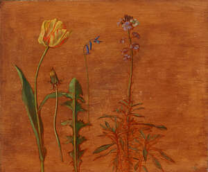 
	
		Carolyn Sergeant, 
		British 1937-2018- 
		 
		Tulip, Dandelion, Bluebell, Cuckoo;...