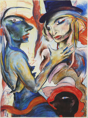 
	
		Amanda Faulkner, 
		British b. 1953- 
		 
		Old Romance, 1985;
		 
		pastel on paper,...