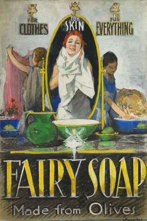 
	
		William Henry Barribal, British 1874-1952- Fairy Soap; gouache, original artwork for...