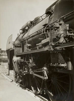 
	
		Willy Ronis,
		French 1910  2009-
		
		Locomotive, Gare du Nord, 1938;
		 
		silver...