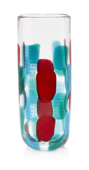 
	
		Vetreria Gino Cenedese, 
		 
		Pezzato Bullicante vase, circa 1960, 
		Red, green and...