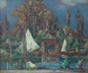 Elliott Seabrooke,&nbsp;British 1886-1950 -&nbsp;Storm Over Regent's Park, 1938;&nbsp;oil on canvas, signed lower...