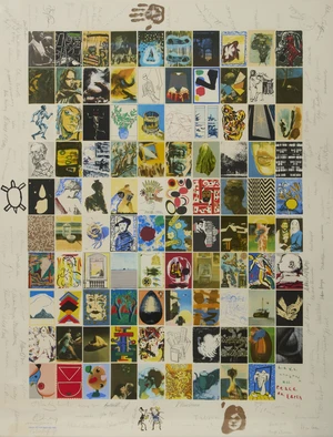 Brian Grimwood, British b.1948, and other artists;Visual Aid for Band Aid, 1985;a very special...