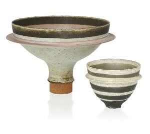 
	
		Robin Welch (British 1936-2019), a flared stoneware bowl 
		c.1990, impressed name to...