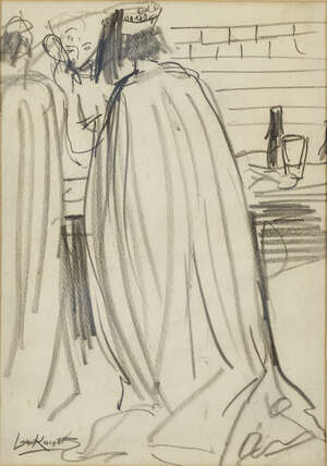 
	
		Dame Laura Knight DBE RA RWS, 
		British 1877-1970-
		 
		Behind the Scenes at the Old...
