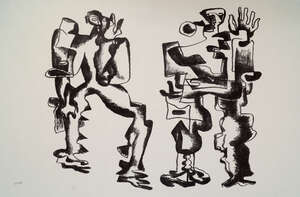 
	
		Ossip Zadkine, 
		Russian 1888-1967- 
		 
		Le merveilleux radeau, 1968; 
		 
		