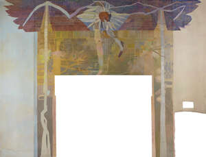 
	
		Leonard Rosoman OBE RA, 
		British, 1913-2012- 
		Section from Hybrid with dancing...