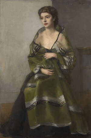 
	
		Anthony Devas ARA RP NEAC, 
		British 1911-1958 - 
		 
		Portrait of Sarah Millar, née...